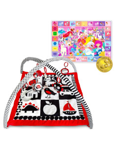 Alfombrillas de Juego QUOKKA para Bebés - 2 Piezas Alto Contraste