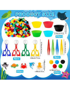Rellenos Sensoriales EZdhuawuse 387Pcs Animales Marinos 2