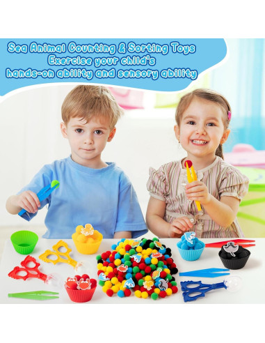 Rellenos Sensoriales EZdhuawuse 387Pcs Animales Marinos