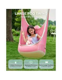 Silla Colgante Infantil CO-Z Rosa con Cojín Inflable 77 kg 2