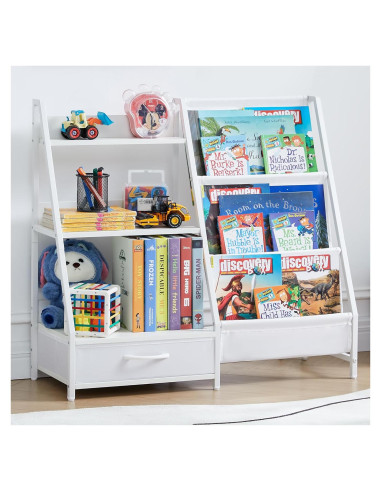 Estantería Organizador de Juguetes para Niños BXKX 3 Niveles Blanco