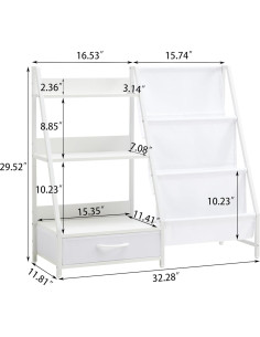Estantería Organizador de Juguetes para Niños BXKX 3 Niveles Blanco 2