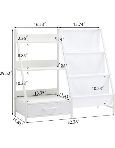 Estantería Organizador de Juguetes para Niños BXKX 3 Niveles Blanco