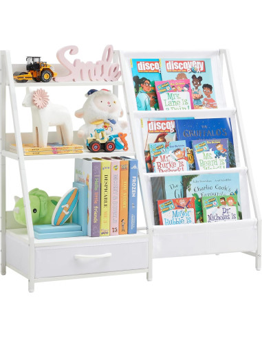 Estantería Organizador de Juguetes para Niños BXKX 3 Niveles Blanco