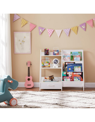 Estantería Organizador de Juguetes para Niños BXKX 3 Niveles Blanco