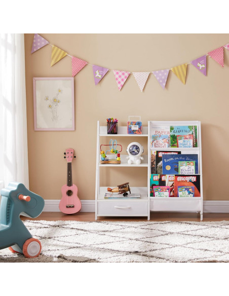 Estantería Organizador de Juguetes para Niños BXKX 3 Niveles Blanco