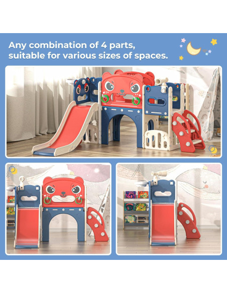 Juego de Esc slides y Escalera 9-en-1 Nyeekoy para Niños