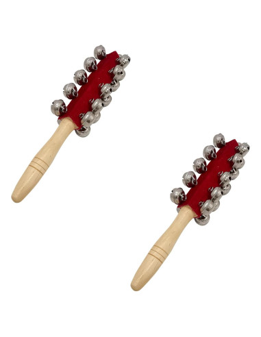 Campanas de Madera 2 Pcs 25.4 cm Jingle Shaker Mocrcrel