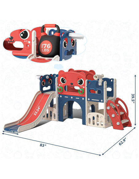 Juego de Esc slides y Escalera 9-en-1 Nyeekoy para Niños