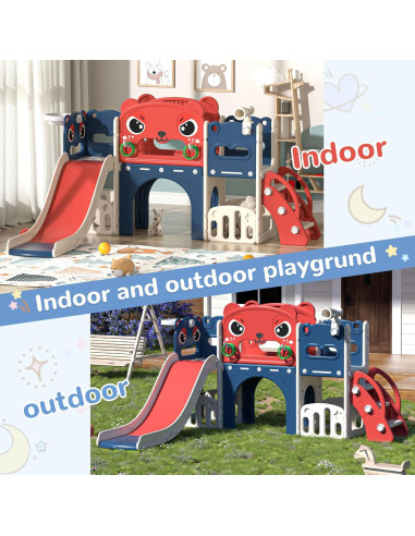 Juego de Esc slides y Escalera 9-en-1 Nyeekoy para Niños