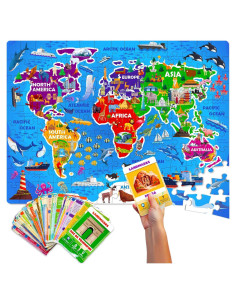 Puzzle Gigante Mapa Mundial Quokka 150 Piezas 61x91 cm