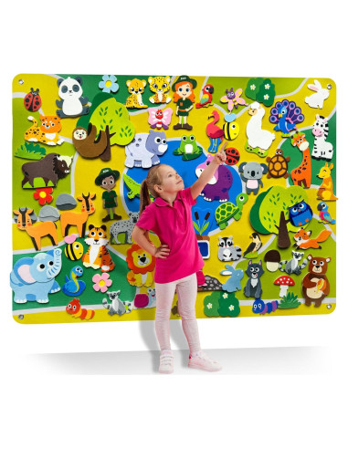 Tablero de Fieltro Zoológico QUOKKA 104x76 cm para Niños