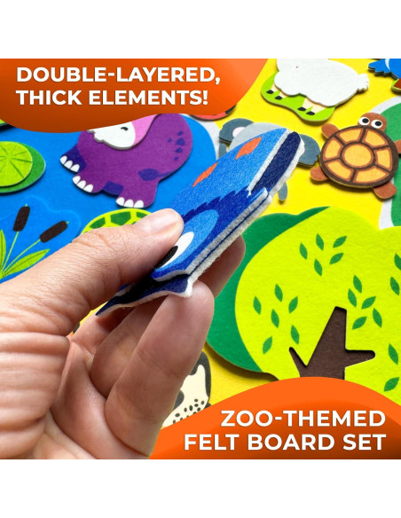 Tablero de Fieltro Zoológico QUOKKA 104x76 cm para Niños