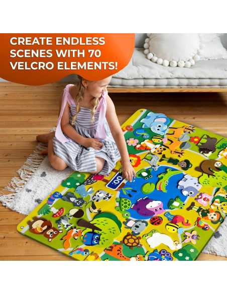 Tablero de Fieltro Zoológico QUOKKA 104x76 cm para Niños