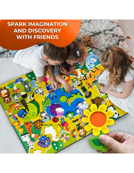 Tablero de Fieltro Zoológico QUOKKA 104x76 cm para Niños