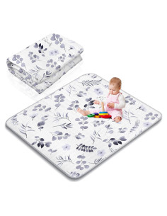 Alfombra de Juego Funtery 109x109 cm Hoja Acuarela Lavable