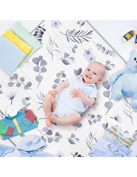 Alfombra de Juego Funtery 109x109 cm Hoja Acuarela Lavable