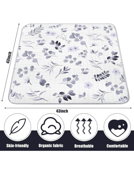 Alfombra de Juego Funtery 109x109 cm Hoja Acuarela Lavable