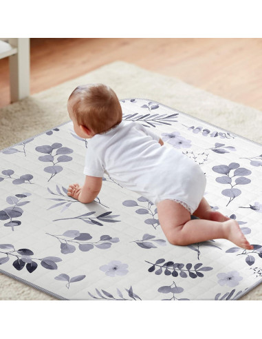 Alfombra de Juego Funtery 109x109 cm Hoja Acuarela Lavable
