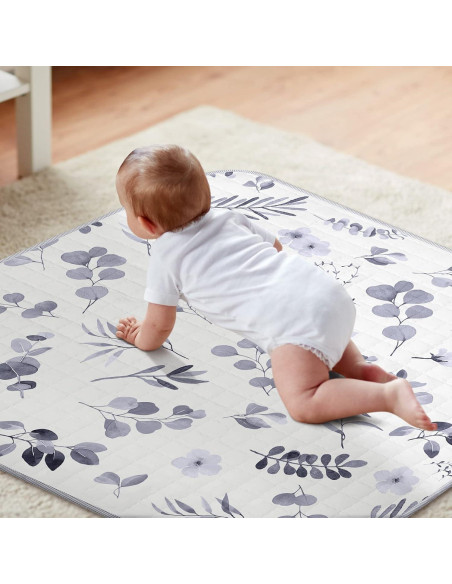 Alfombra de Juego Funtery 109x109 cm Hoja Acuarela Lavable