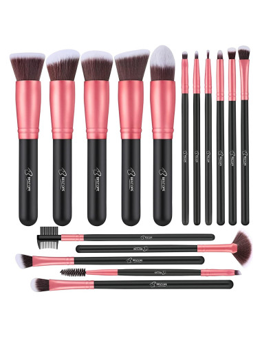 Juego de Brochas de Maquillaje BESTOPE 16 Pcs Sintéticas