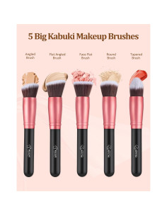 Juego de Brochas de Maquillaje BESTOPE 16 Pcs Sintéticas 2