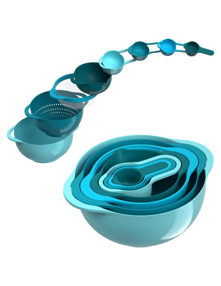 Juego de Tazones Mezcladores Pantula 8 Piezas Ahorra Espacio