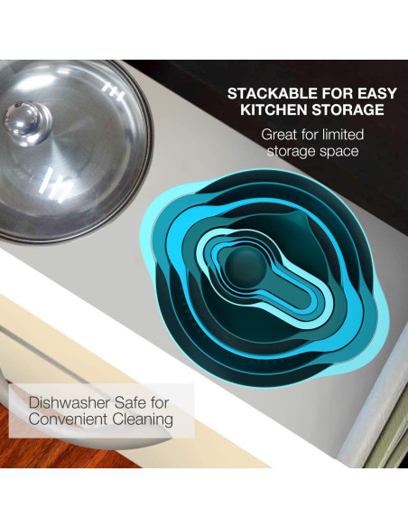 Juego de Tazones Mezcladores Pantula 8 Piezas Ahorra Espacio