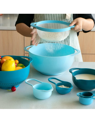 Juego de Tazones Mezcladores Pantula 8 Piezas Ahorra Espacio