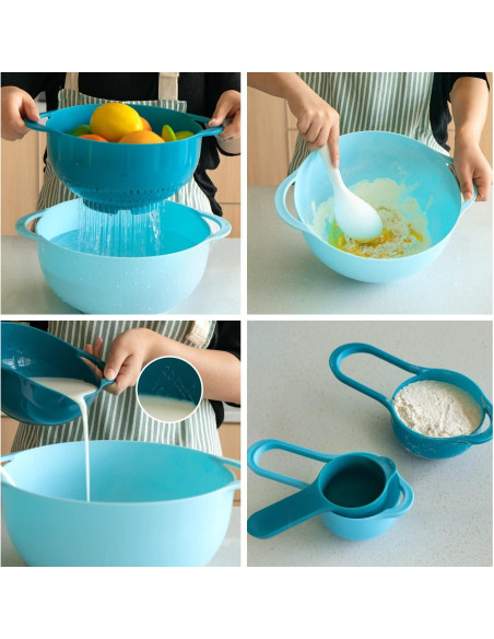 Juego de Tazones Mezcladores Pantula 8 Piezas Ahorra Espacio