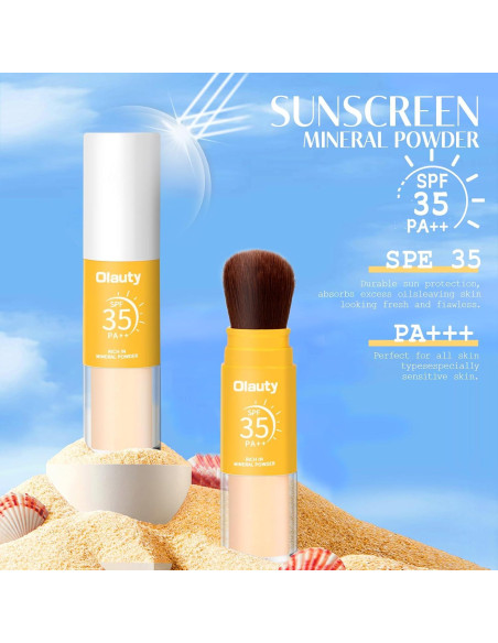 Polvo Fijador Mineral SPF 35 Firstfly 20g - Acabado Mate Natural