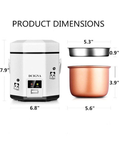 Olla Arrocera Mini DCIGNA 1.2L Eléctrica Antiadherente