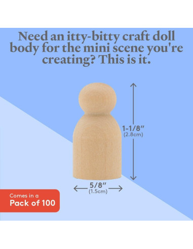 Muñecas de Madera en Miniatura 2.86 cm Woodpeckers - Paquete de 100