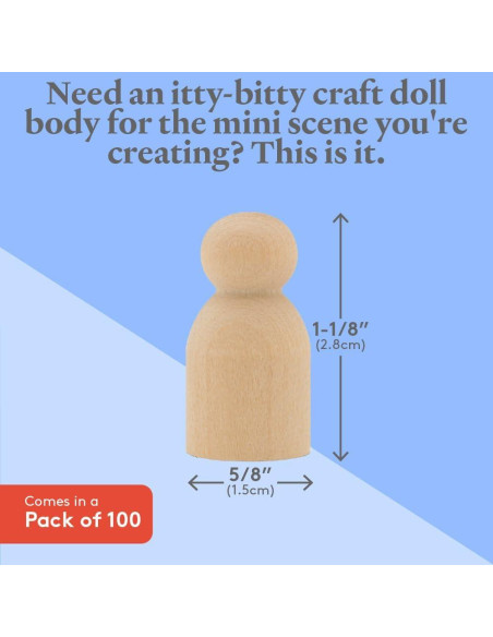 Muñecas de Madera en Miniatura 2.86 cm Woodpeckers - Paquete de 100