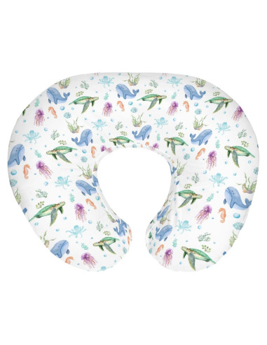 Funda de Almohada de Lactancia Boho Animales Marinos 55x45 cm