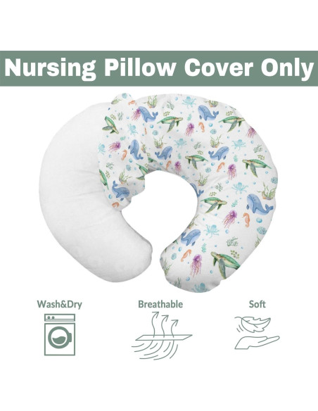 Funda de Almohada de Lactancia Boho Animales Marinos 55x45 cm