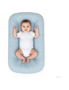 Cojín Orgánico para Bebés 0-24 Meses Algodón Suave Azul
