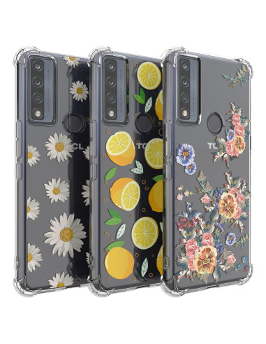 Funda de silicona transparente Romozi para Alcatel TCL 4X 5G - 3 unidades