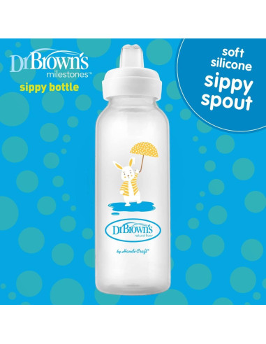 Botella Sippy Dr. Brown's Conejo 250mL Boquilla Silicona