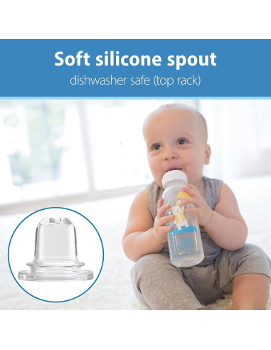 Botella Sippy Dr. Brown's Conejo 250mL Boquilla Silicona