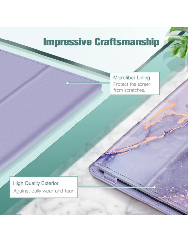 Funda Folio Fintie para Alcatel Joy Tab 2 y TCL Tab 8.0 - Mármol Lila