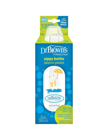 Botella Sippy Dr. Brown's Conejo 250mL Boquilla Silicona