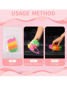 3 Esponjas Exfoliantes de Baño Loofah Suaves y Coloridas 2
