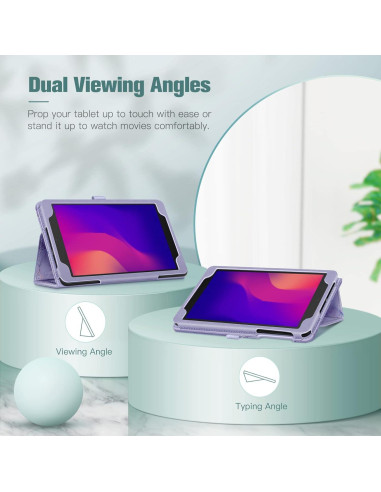 Funda Folio Fintie para Alcatel Joy Tab 2 y TCL Tab 8.0 - Mármol Lila