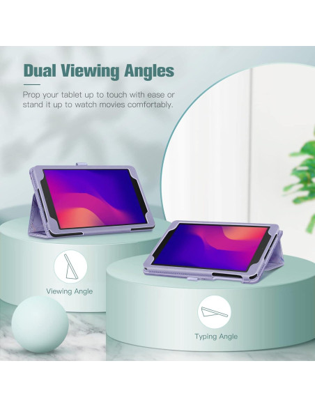 Funda Folio Fintie para Alcatel Joy Tab 2 y TCL Tab 8.0 - Mármol Lila