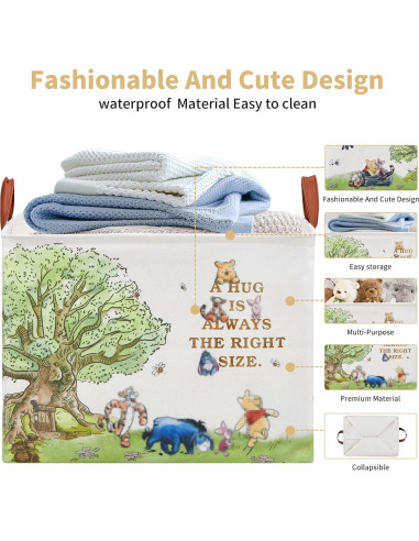 Cesta de Almacenamiento Plegable X-SIGA Oso Blanco 40x30cm