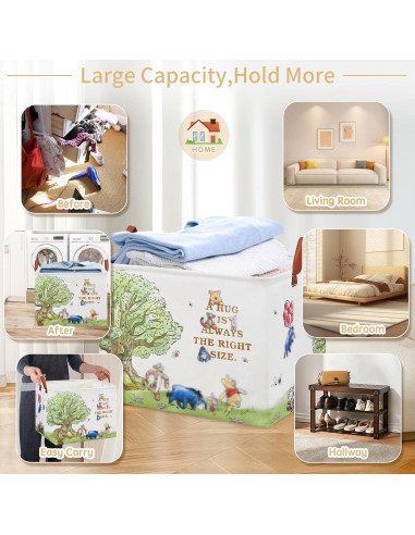 Cesta de Almacenamiento Plegable X-SIGA Oso Blanco 40x30cm