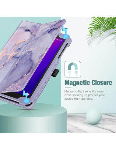 Funda Folio Fintie para Alcatel Joy Tab 2 y TCL Tab 8.0 - Mármol Lila