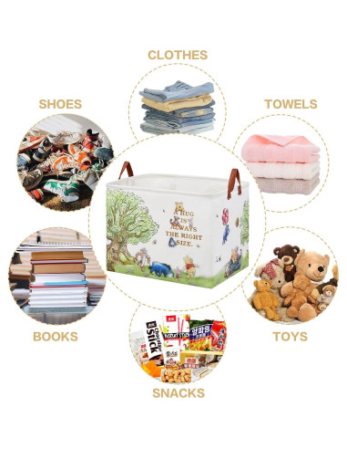 Cesta de Almacenamiento Plegable X-SIGA Oso Blanco 40x30cm