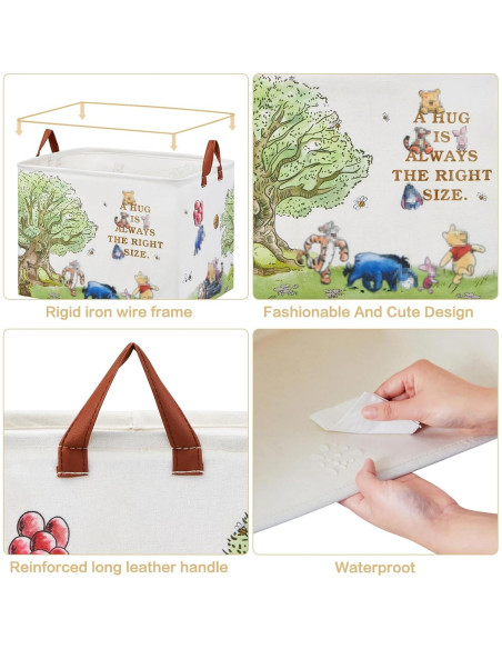 Cesta de Almacenamiento Plegable X-SIGA Oso Blanco 40x30cm